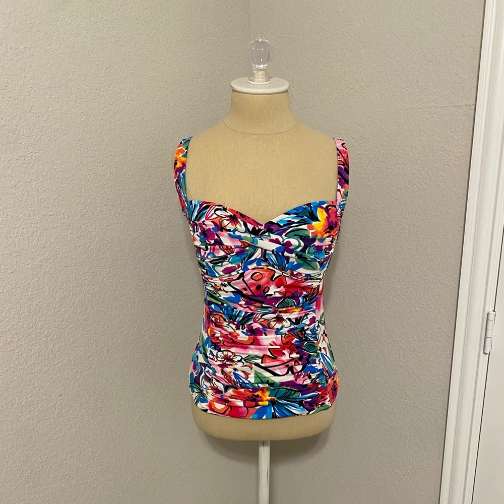 La Blance Floral Tank Swimsuit Top